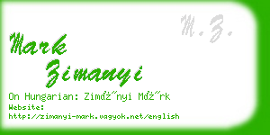 mark zimanyi business card